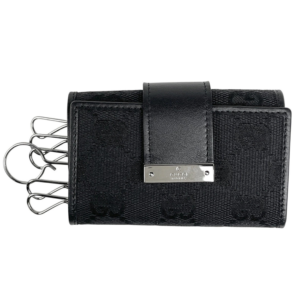 Gucci GG Key Case Wallet canvas leather black